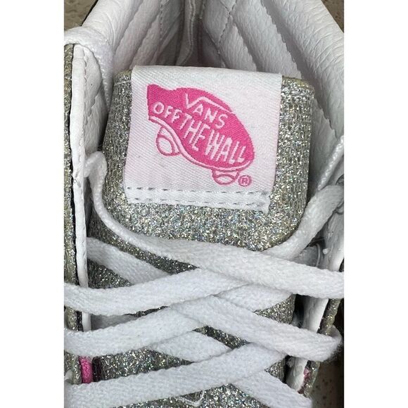 VANS Digi Unicorn Sk8-Hi Zip Silver Glitter Girls Sneakers Size 7 - Picture 13 of 13